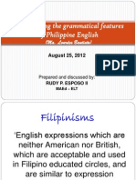 Investigating The Grammatical Features of Philippine English