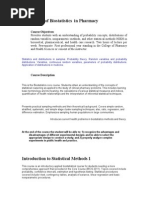 Application of Biostatistics in Pharmacy