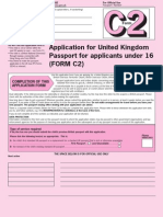 Application For United Kingdom Passport For Applicants Under 16 (FORM C2)