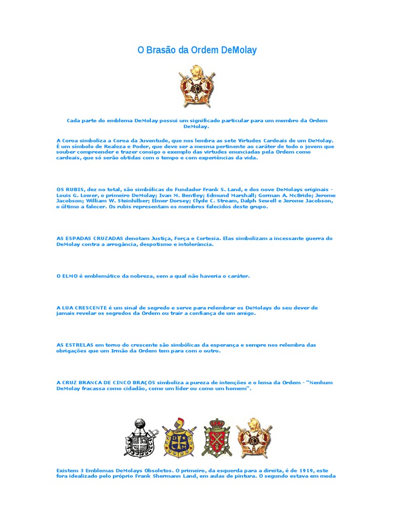 Significado do Brasão DeMolay | PDF