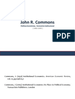 John R. Commons: Política Económica, Economía Institucional