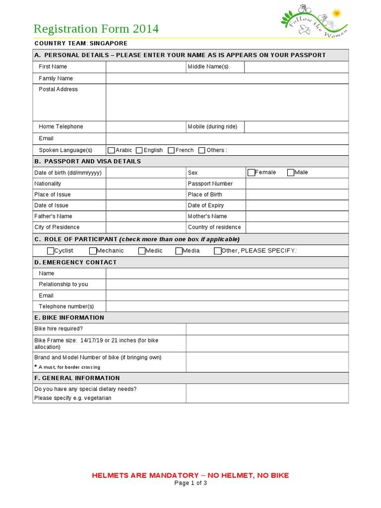 Cyclist Registration for Peace Ride | PDF | Private Law | Social ...