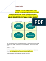 New or Existing Products in New or Existing Markets.: Ansoff's Product / Market Matrix