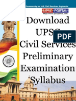UPSC Civil Services Preliminary Examination Syllabus