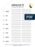 Spelling Word List a 12