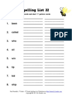 Spelling Word List a 22