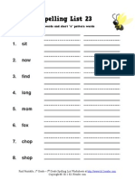 Spelling Word List a 23