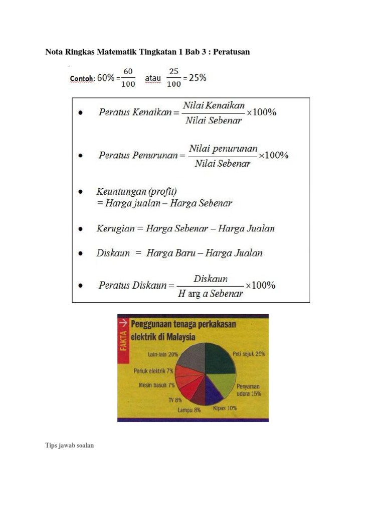 Nota Ringkas Matematik Tingkatan 1 Bab 3