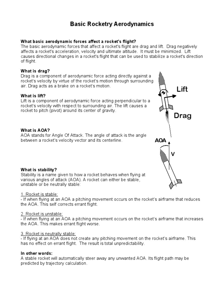 Basic Rocketry Aerodynamics PDF Drag (Physics) Aerodynamics