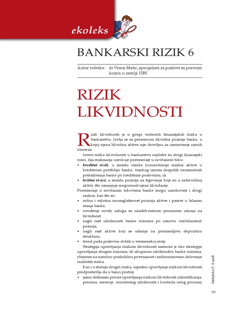 Rizik Likvidnosti | PDF