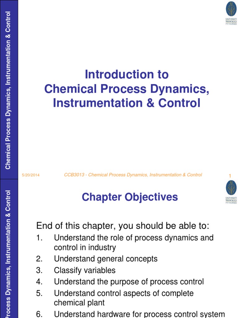 Chemical Process Dynamics and Control Chapter 1 Lecture Notes | PDF ...
