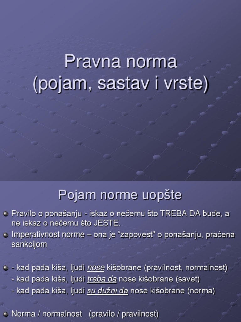 Pojam I Sastav Pravne Norme | PDF