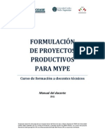 Formulación de Proyectos Productivos Para MYPE