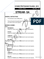 KVPY 2013 Stream SA Solved Paper