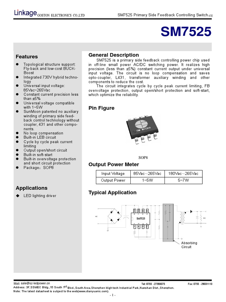 SM7525 | PDF | Power Supply | Inductance