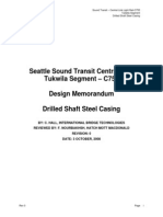 Seattle Sound Transit Central Link Tukwila Segment - C755 Design Memorandum Drilled Shaft Steel Casing