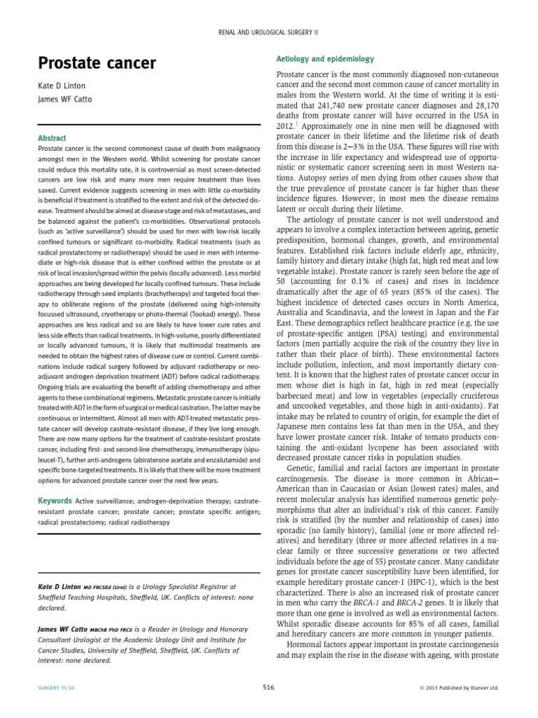 Prostate Cancer | PDF