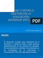 Calidad y Gestion en La Educacion Superior Virtual