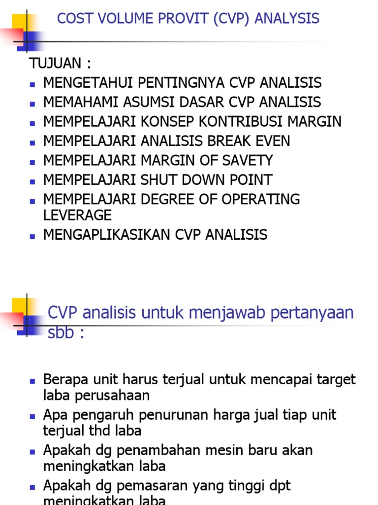 Bab Iv Cvp Analisis Versi Lina Indonesia