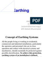 Earthing: Presentation By: Er. Satnam Singh Lecturer (Electrical Engg.) GPC Mohali (Khunimajra)