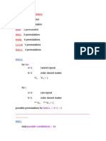 Combinations of 6 letters permutations