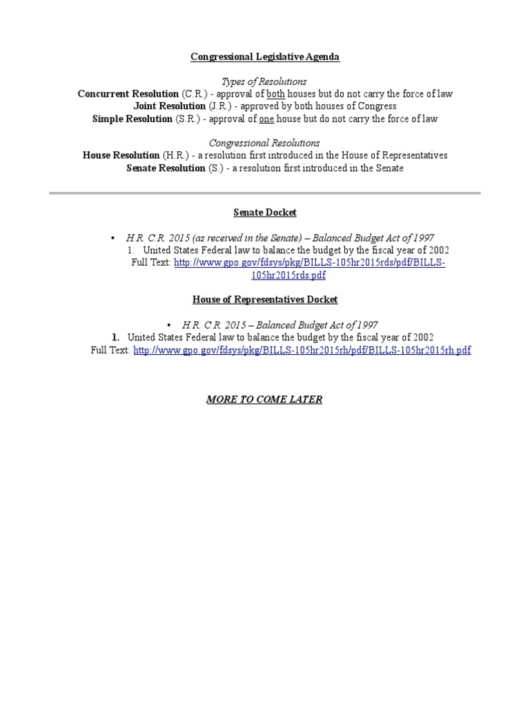 Understanding Congressional Resolutions | PDF
