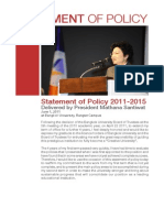 Statement of Policy Delivered by President Mathana Santiwat