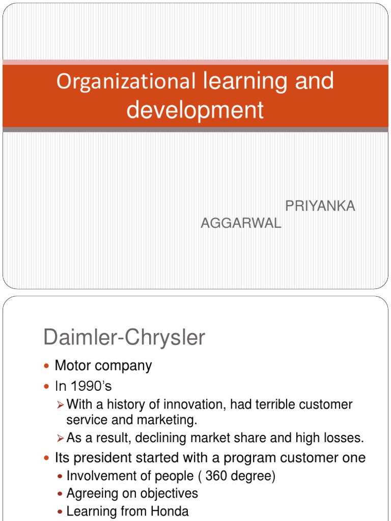 Organizational Learning And Development Pdf Organization