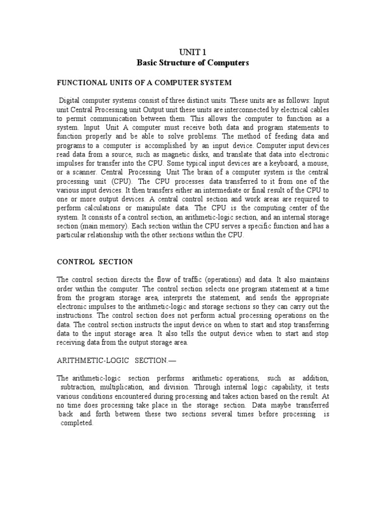 CS2253 Computer Organization and Architecture Lecture Notes | PDF ...