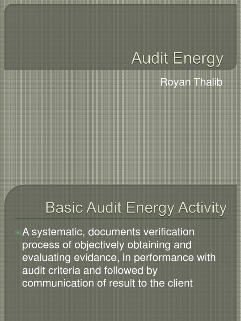 Energy Audit Process and Evaluation | PDF