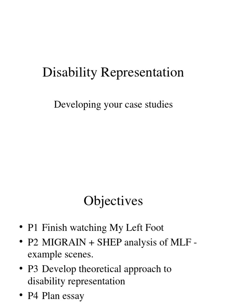 Disability Representation: Developing Your Case Studies | PDF | Essays ...