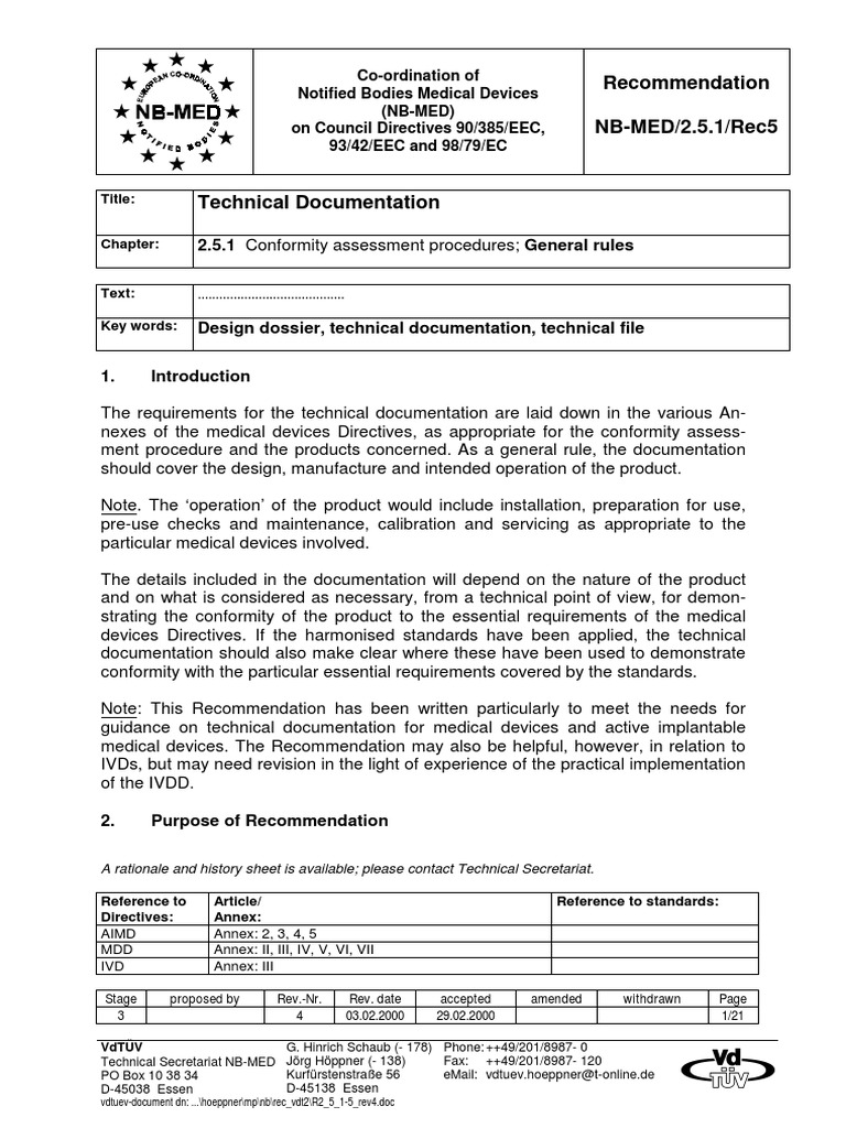 Medical Device Design Dossier Guidance | PDF | Medical Device | Risk ...