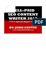 Well-Paid SEO Content Writer 2013