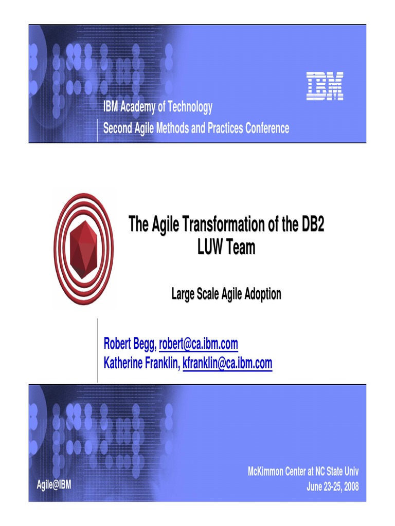 Agile Transformation at IBM DB2 Conference | PDF | Scrum (Software ...