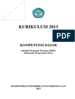 Kurikulum 2013 Kompetensi Dasar SMP Versi 030313-1