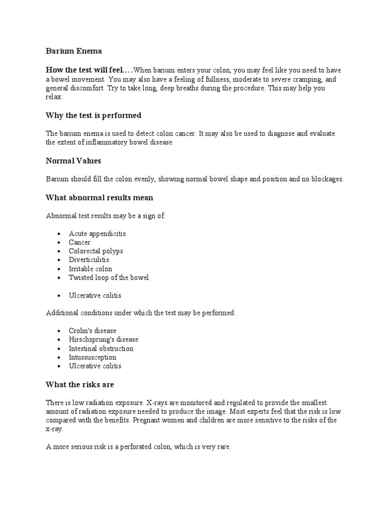 Barium Enema PDF Radiography X Ray