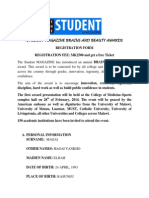 Student Magazine Awards Registration Form