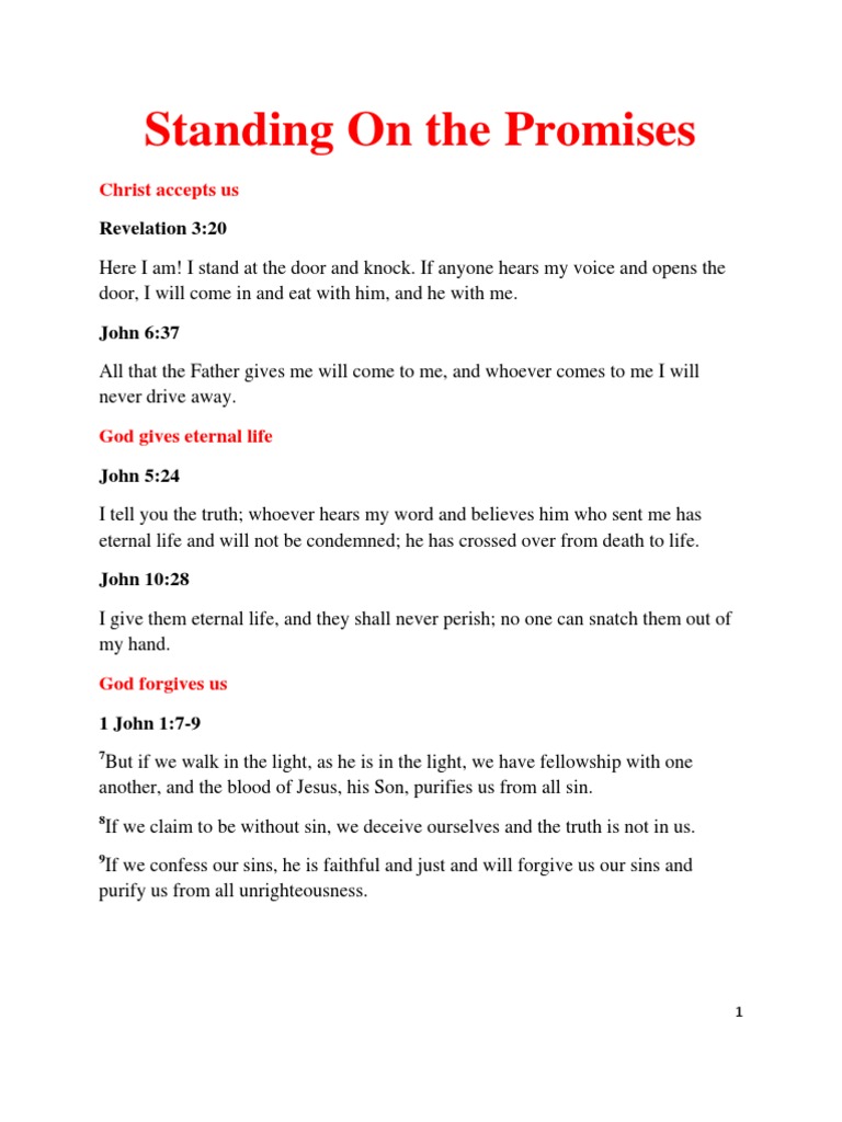 Standing on God's Promises in Scripture | PDF | Eternal Life ...