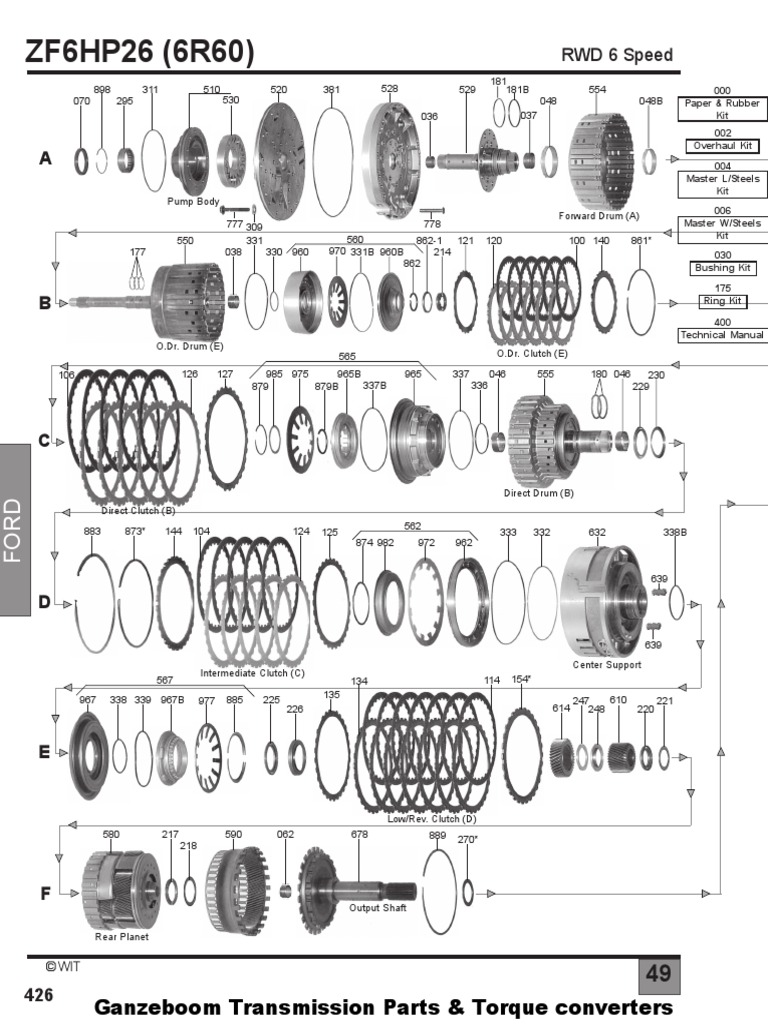 ZF6HP26 (6R60) Ganzeboom Transmission Parts & Torque converters
