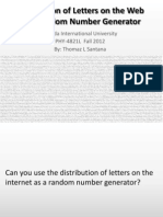 Distribution of Letters On The Web As A Random Number Generator