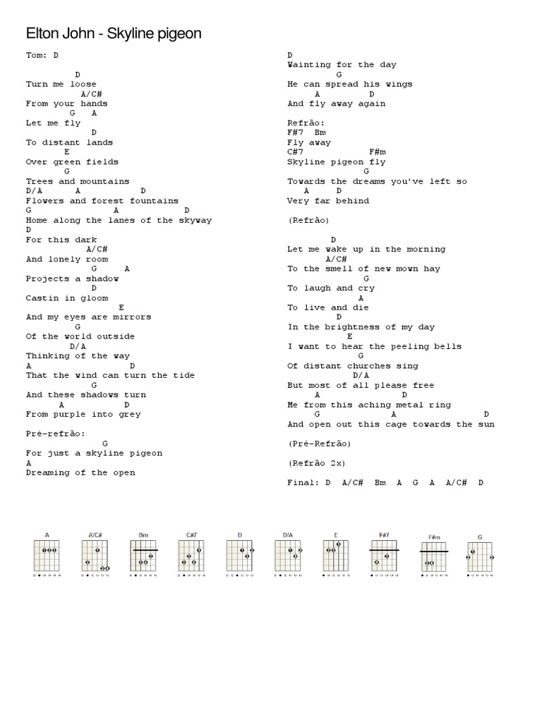 Tradução Da Música Skyline Pigeon Elton John