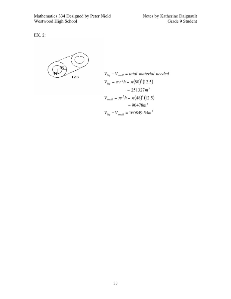 Grade 9 Math Volume Calculations | PDF