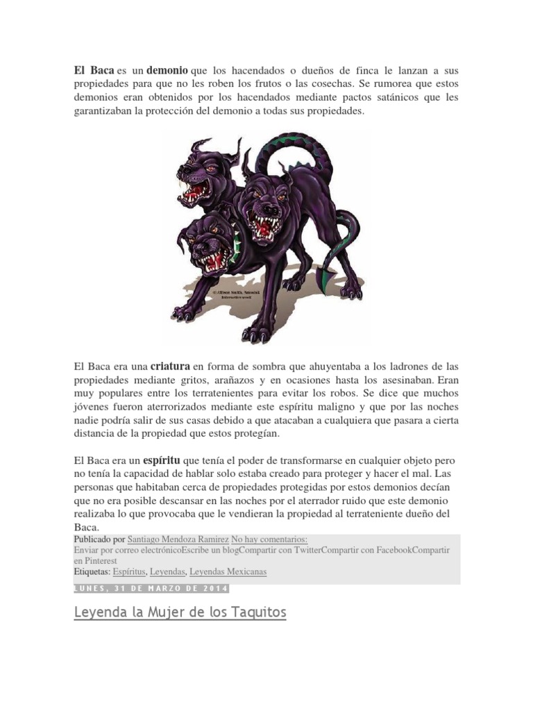 El Baca | PDF | Fantasmas | Demonios