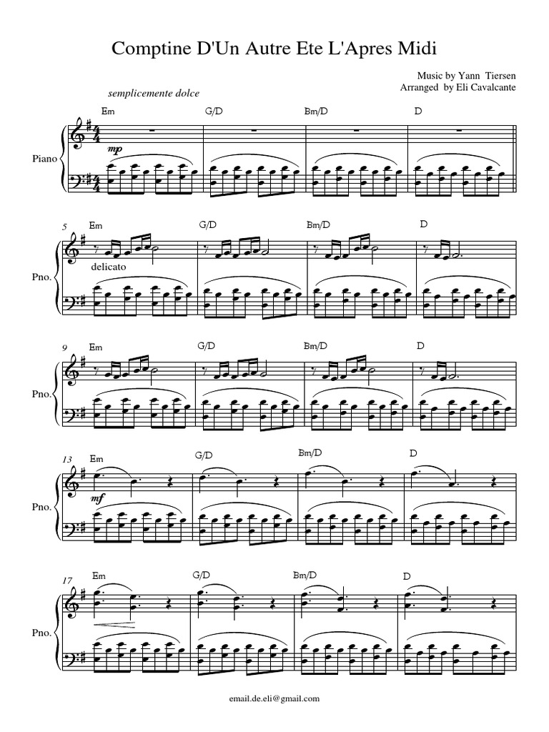 Comptine D Un Autre été Traduzione