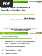 1º Censo e Pesquisa Nacional Sobre a População Em Situação de Rua