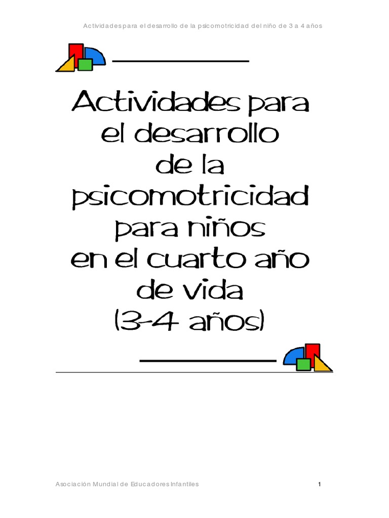 Actividades para El Desarrollo Motriz Del Niño de 3 A 4 Años | PDF ...