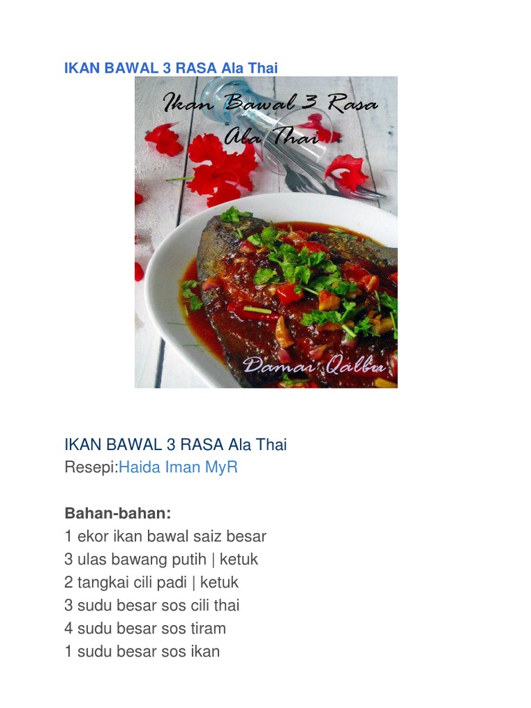 Resepi Ikan Bawal Pdf