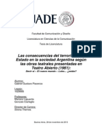 Las Consecuencias Del Terrorismo de Estado en Argentina Según Teatro Abierto - Piacenza Gabriel