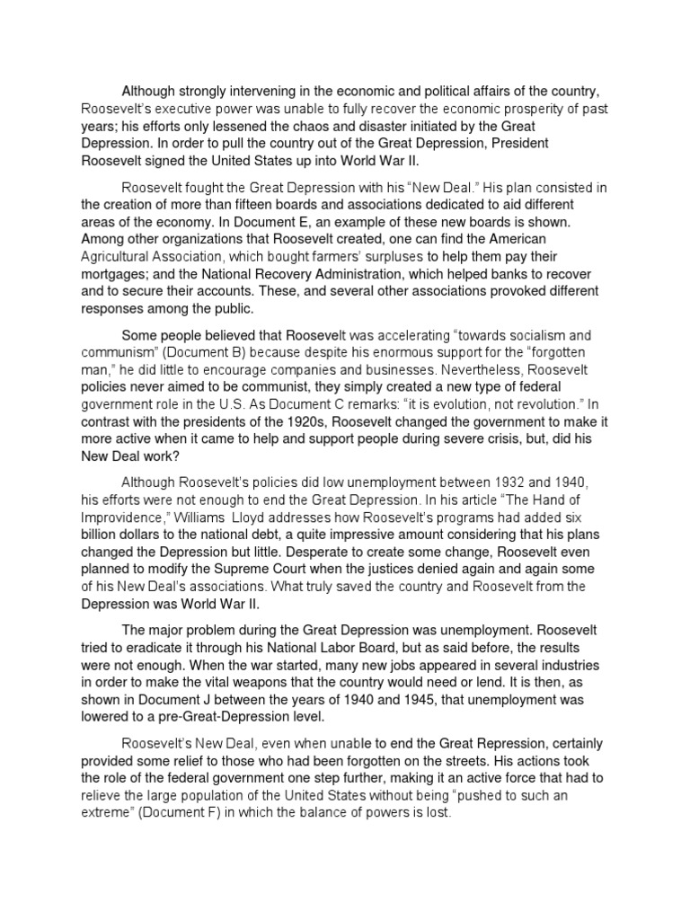 New deal dbq outline essay image