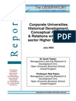 Corporate Universities_Historical Development, Conceptual Analysis & Relations With Public-Sector Higher Education_July 2002